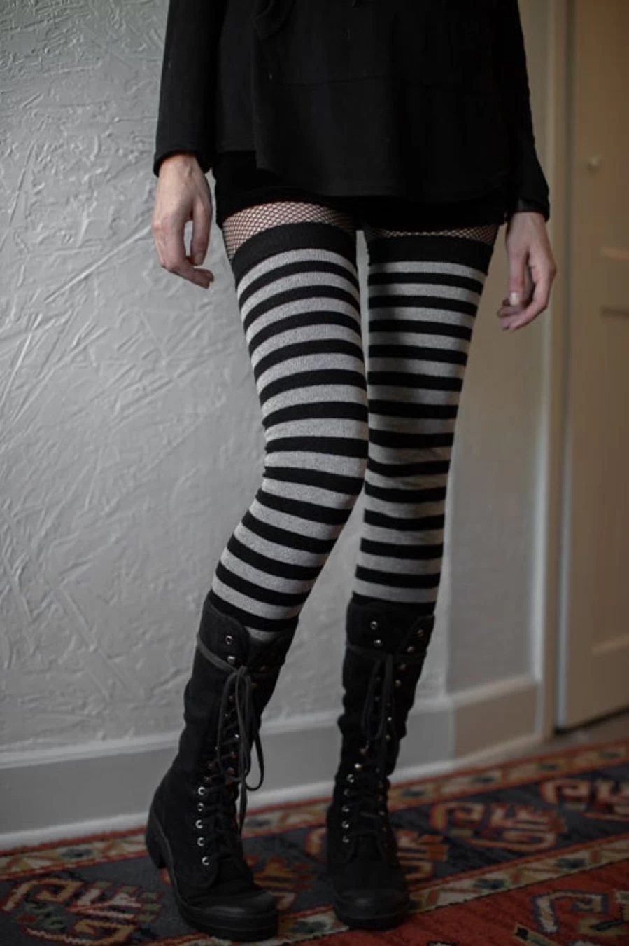 DreaM Stockings Women's Striped Thigh High Socks - Sexy Striped Knee-High Stockings for Women