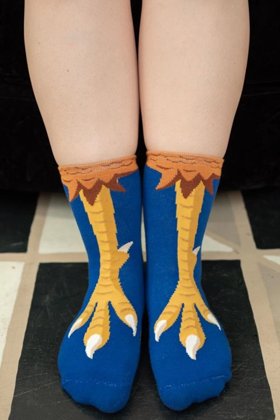 "Foot Traffic Chicken Feet Slippers - Cozy Animal Socks for Adults & Kids"