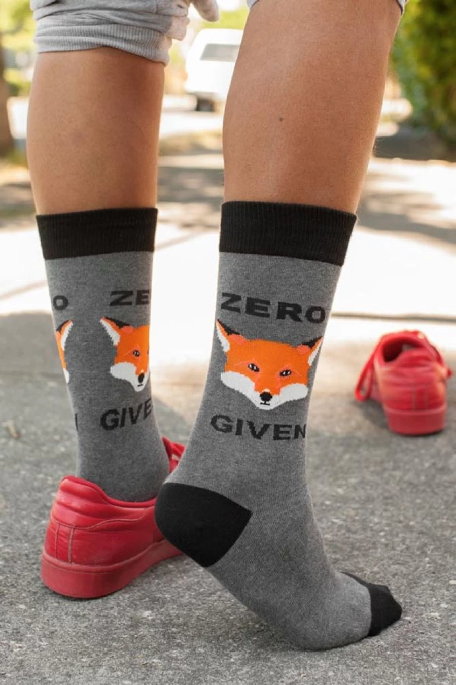 "Socksmith Zero Fox Given Crew Socks - Fun Novelty Design"