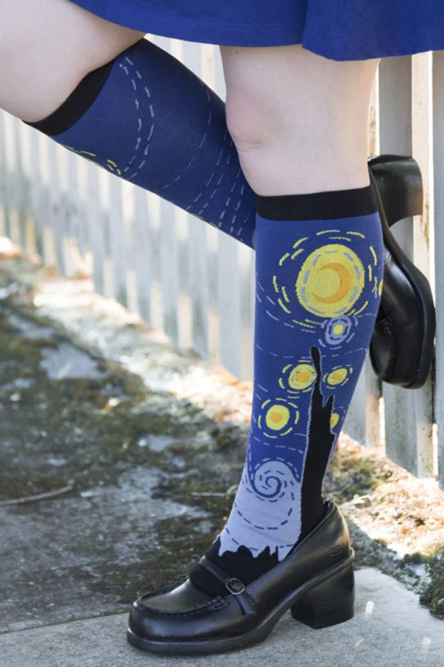 Sock It To Me Starry Night Knee High Socks - Stretchable Comfort & Fun Design