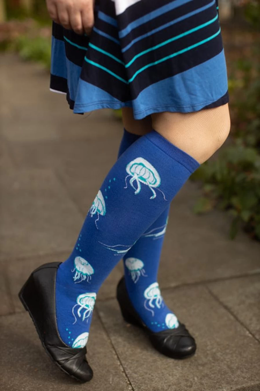 "Glow In The Dark Knee High Socks - Nice To Sea You Design By Sock It To Me"