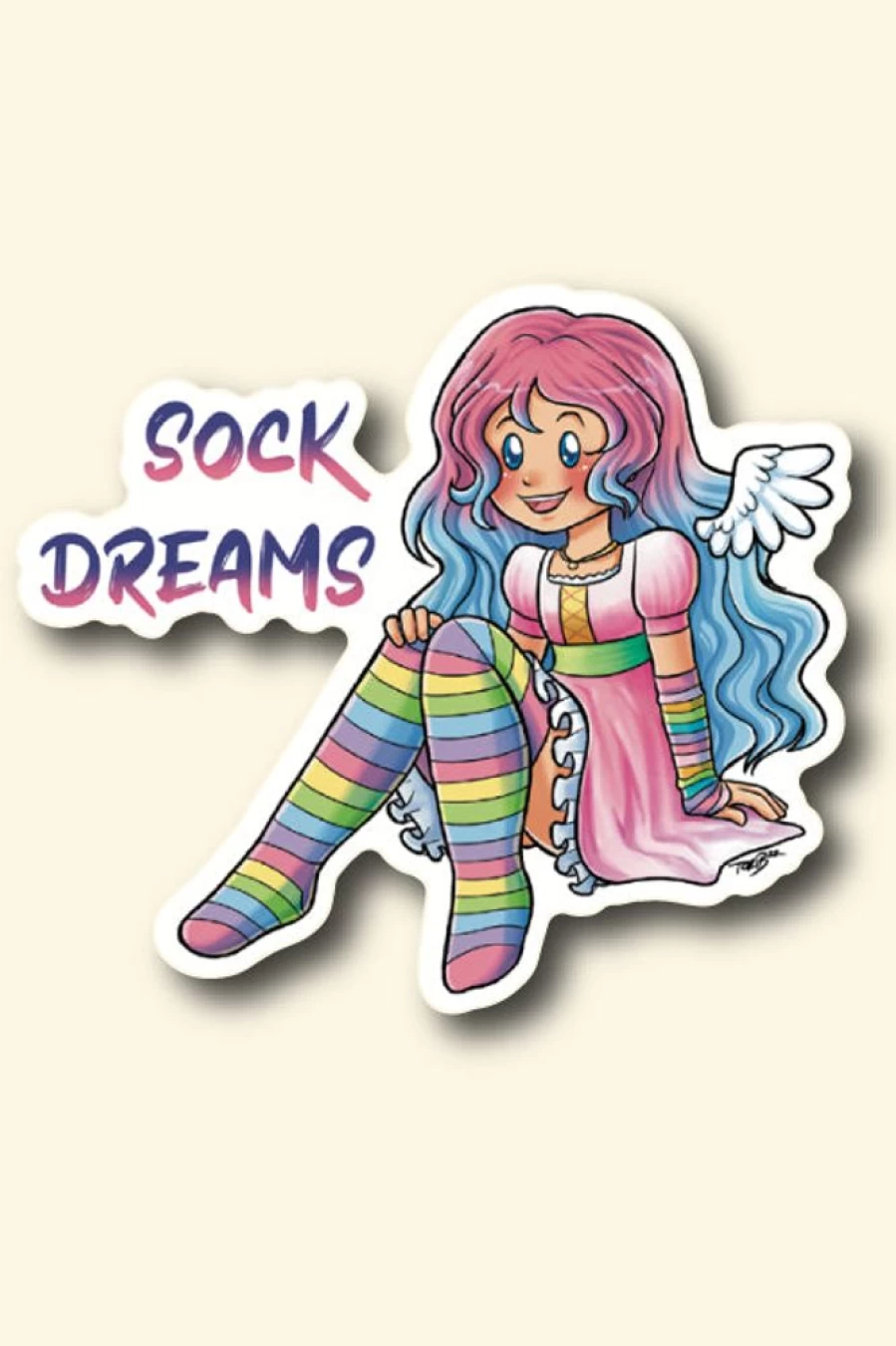 "Sock Dreams Candy Angel Sticker - Adhesive Decal for DIY & Scrapbooking"