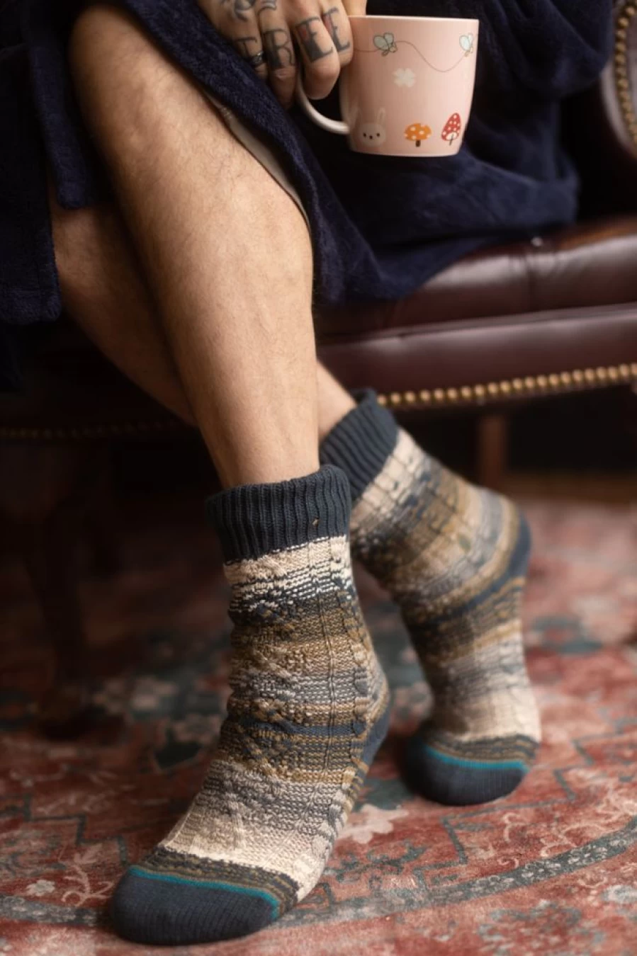 Stance Smokey Mountain Cozy Slipper Socks for Men & Women - Warm Fuzzy Indoor/Outdoor Comfort