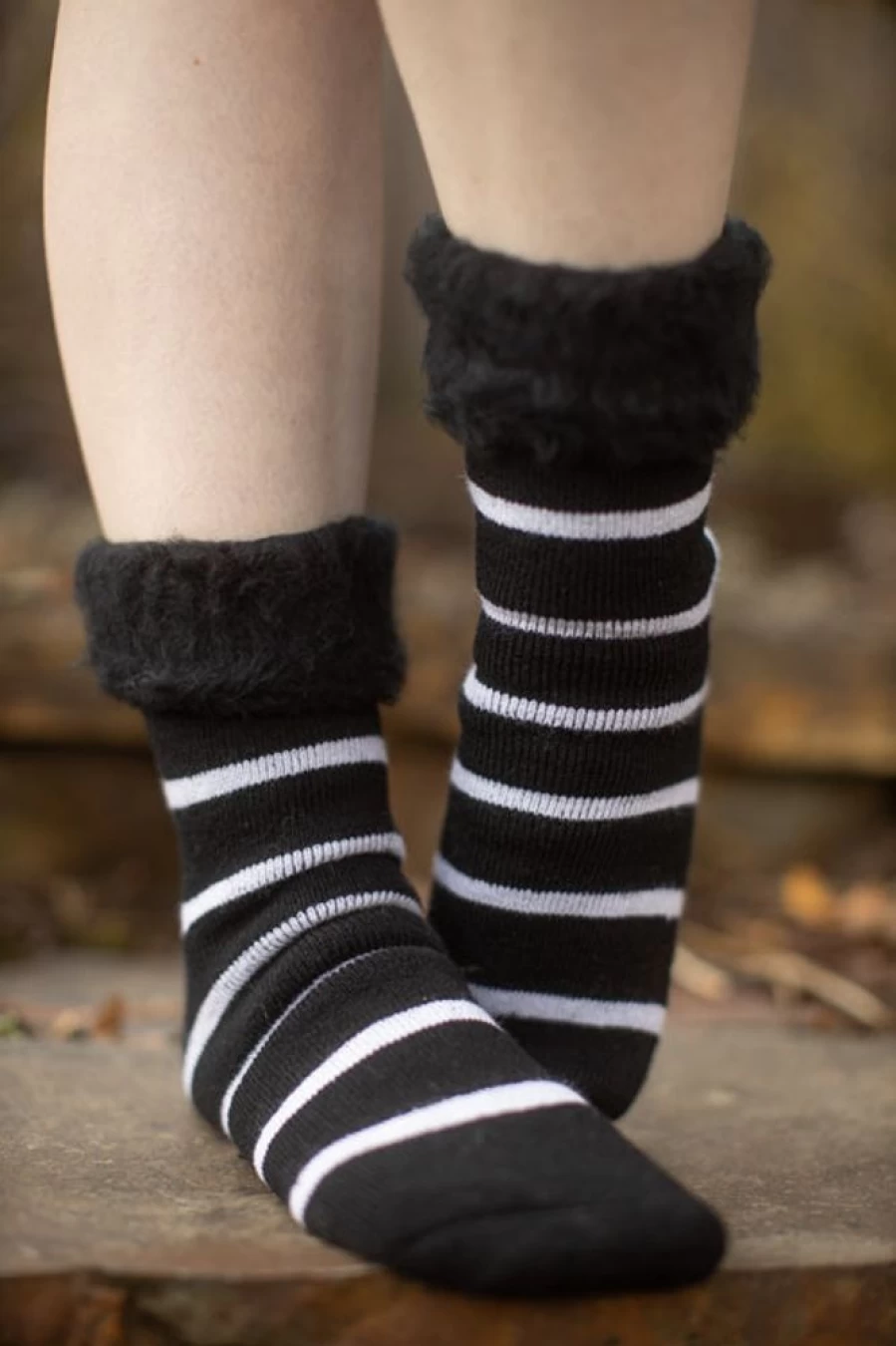 Outer Gear Striped Wool Bed Socks for Warmth - New Zealand Style Comfort Wear
