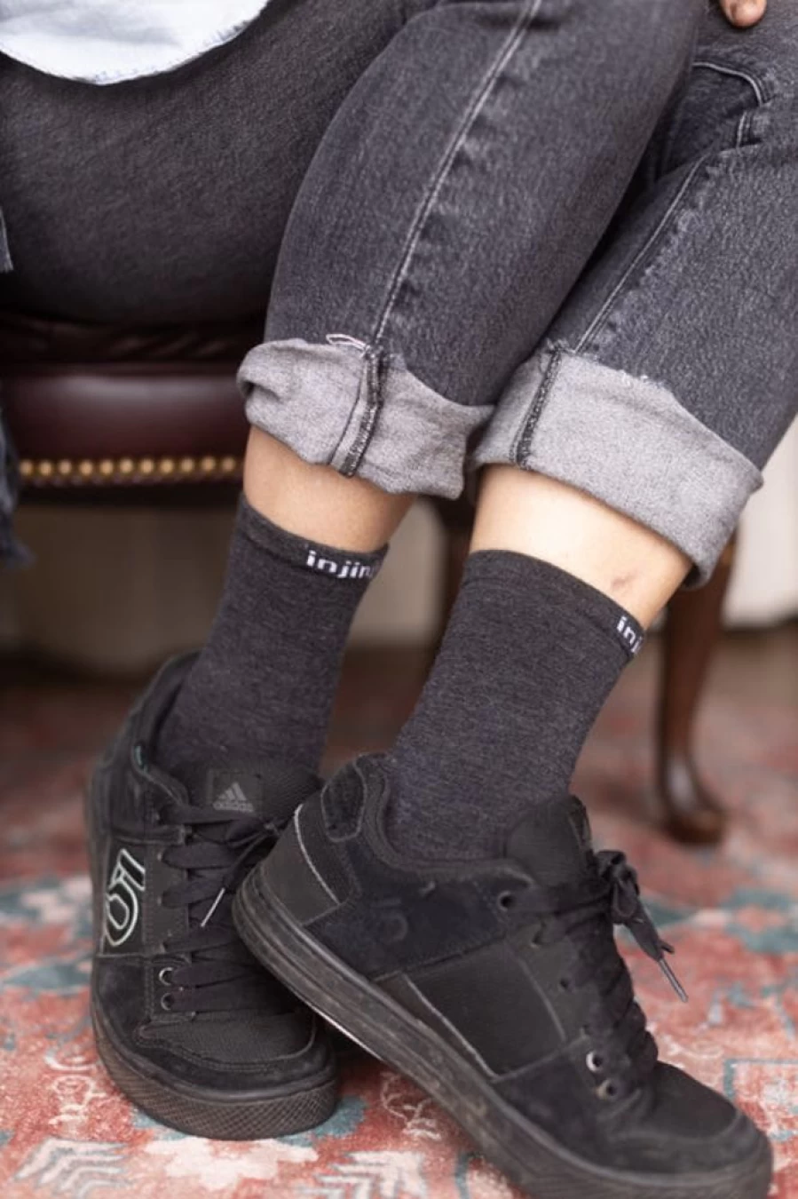 Injinji Basic Wool Liner Crew Toe Socks - Merino Wool Toe Socks for Comfort & Warmth
