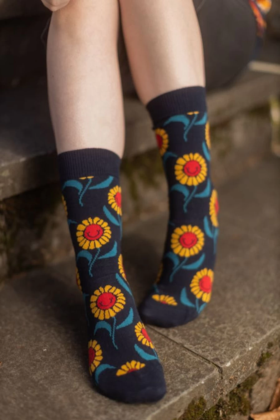 Happy Socks Sunflower-Printed Crew Socks - Colorful & Comfortable Footwear