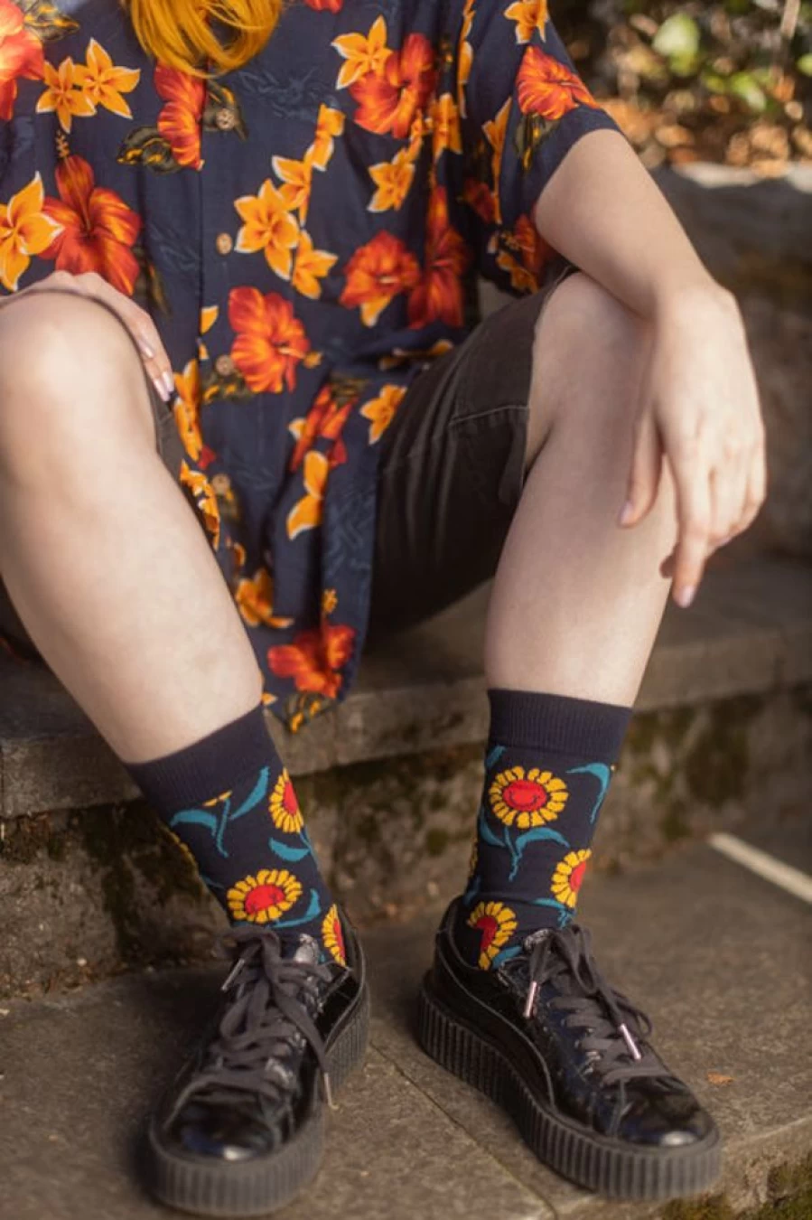 Happy Socks Sunflower-Printed Crew Socks - Colorful & Comfortable Footwear