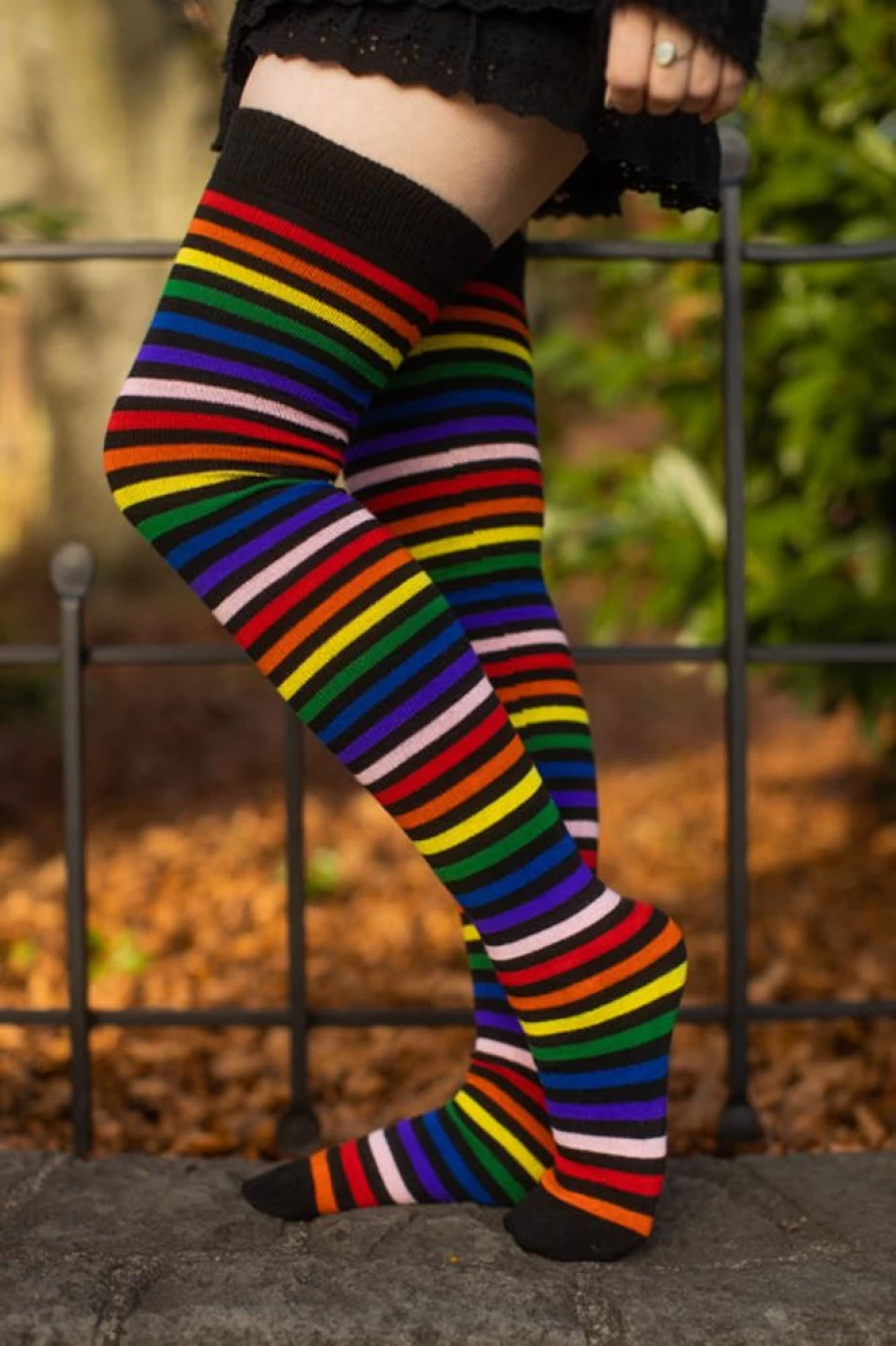 Dreamer Socks Rainbow Brights Thigh High Socks for Women - Vibrant Knee High Stockings