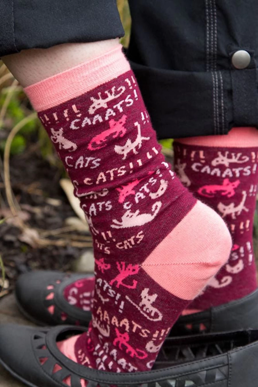"BlueQ Cats! Crew Socks - Fun & Whimsical Feline Design"