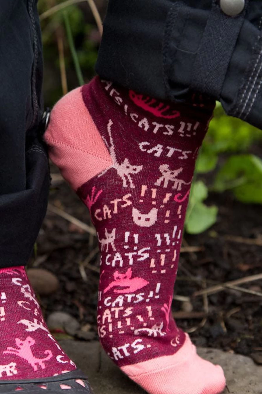 "BlueQ Cats! Crew Socks - Fun & Whimsical Feline Design"