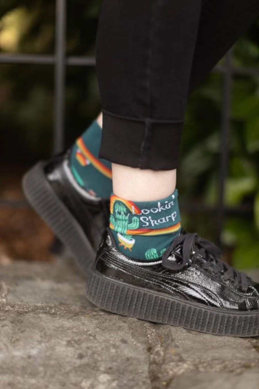 "Sock It To Me Lookin' Sharp Turn Cuff Crew Socks - Fun & Stylish Novelty Socks"