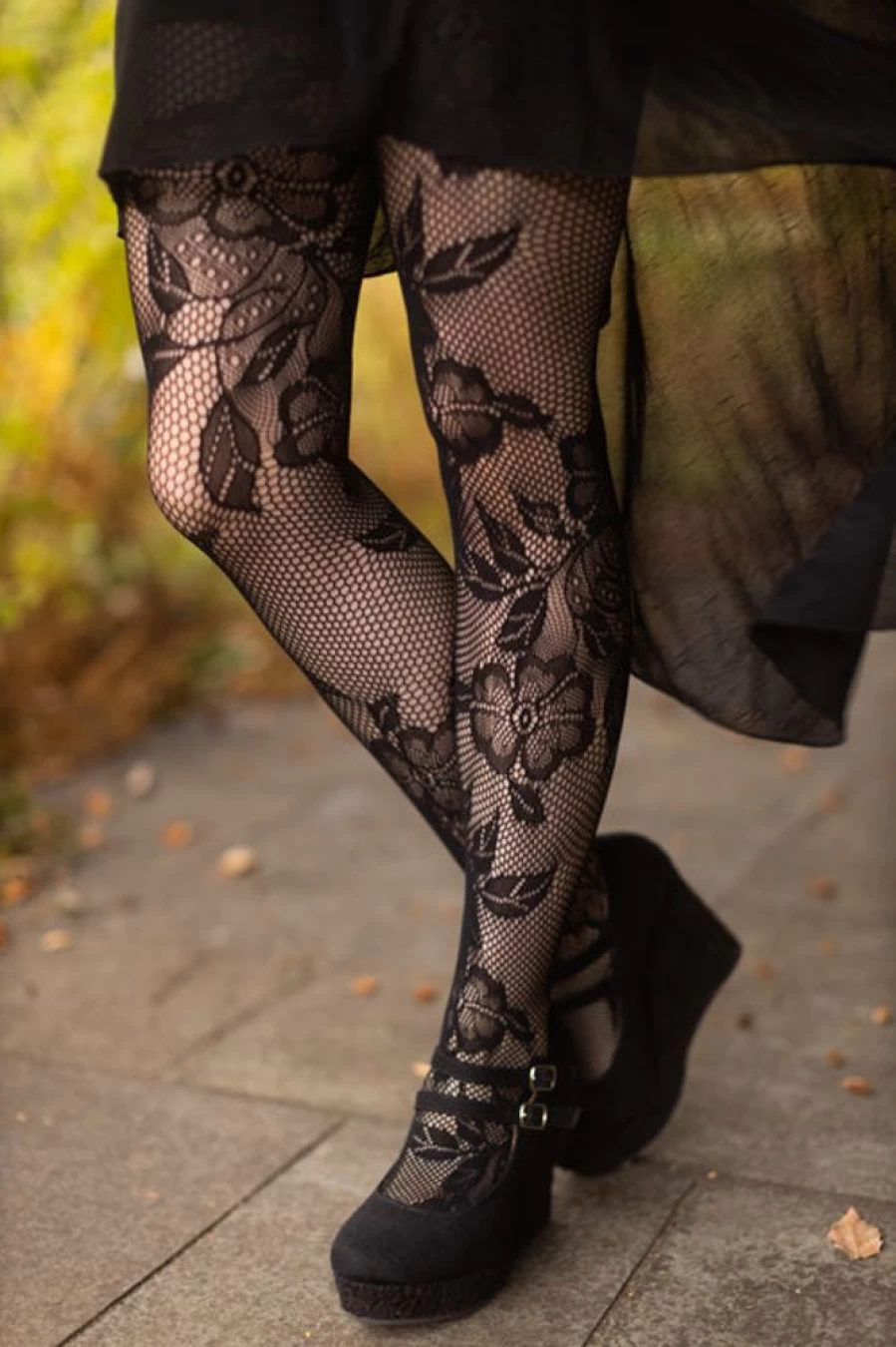 Killer Legs Floral Bloom Sheer Net Tights for Women - Elegant Patterned Fishnet Stockings