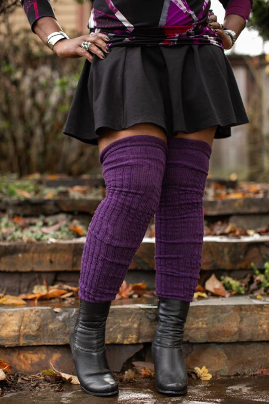 DreaM Stockings M45 Ribbed Thigh High Socks with Roll Top for Women