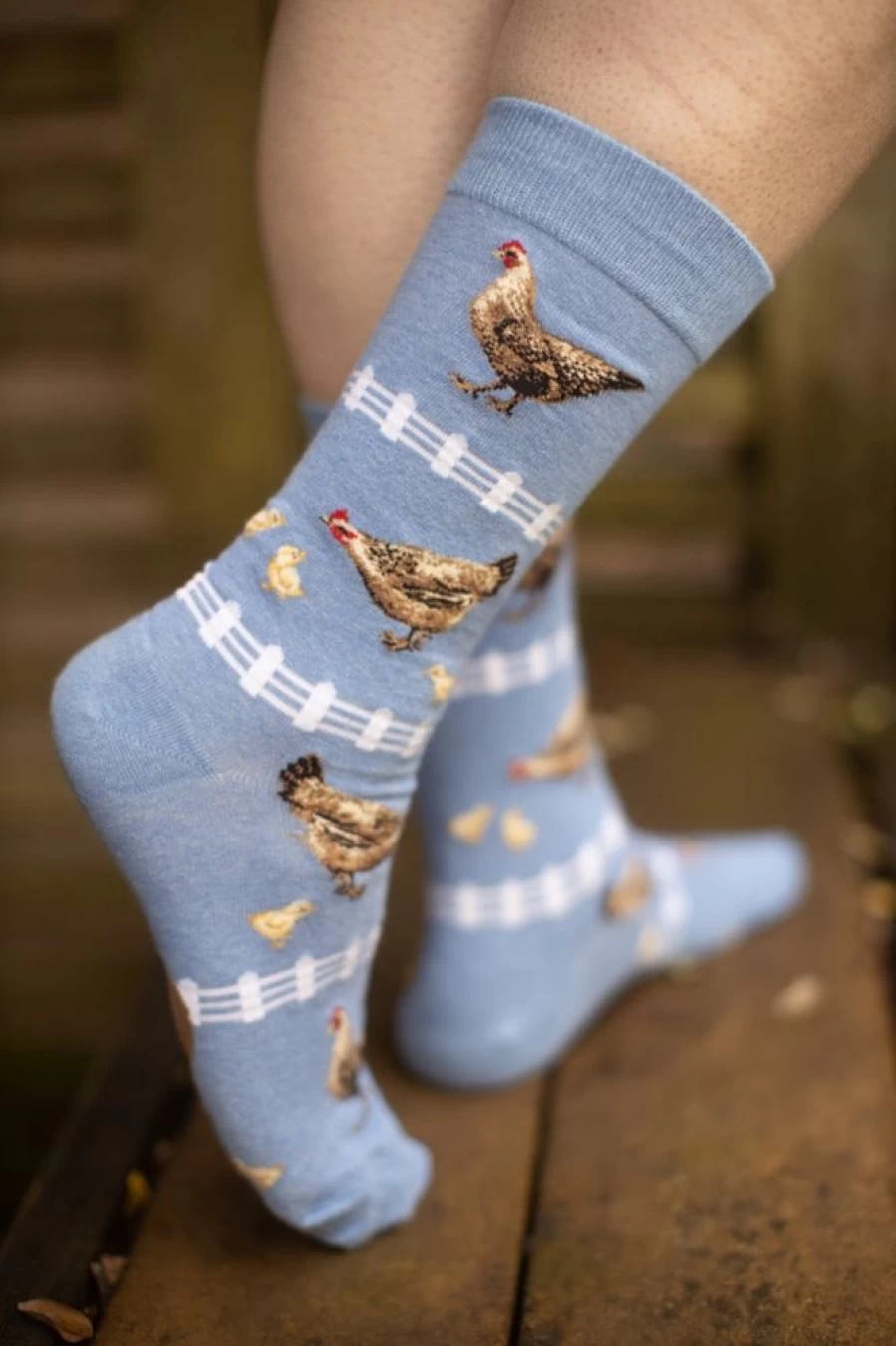 Mod Sock Funny Chickens Crew Socks - Novelty Poultry Animal Design Comfortable Cotton Casual Socks