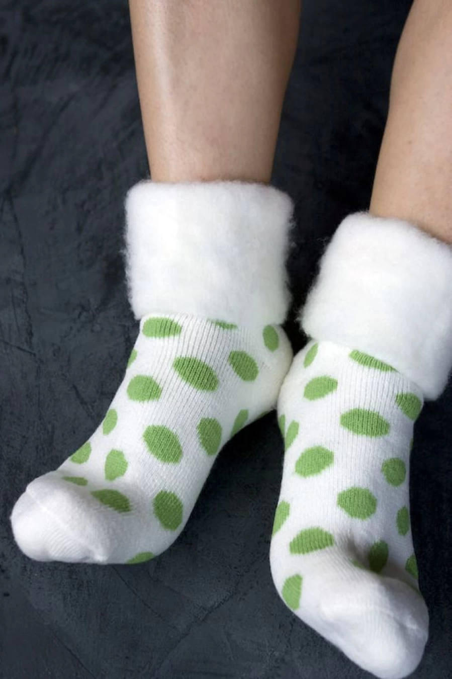 Outer Gear Polka Dot Bed Socks - Cozy Winter Footwear for Women & Men - New Zealand Wool Comfort