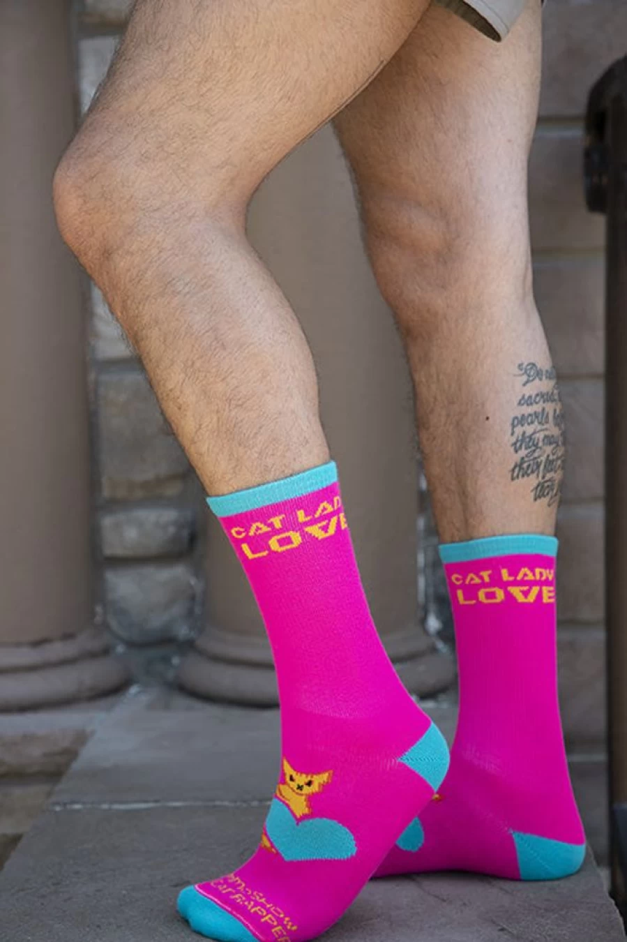 "Sock Dreams Cat Lady Love Crew Socks - Fun Cat Lover Gift"