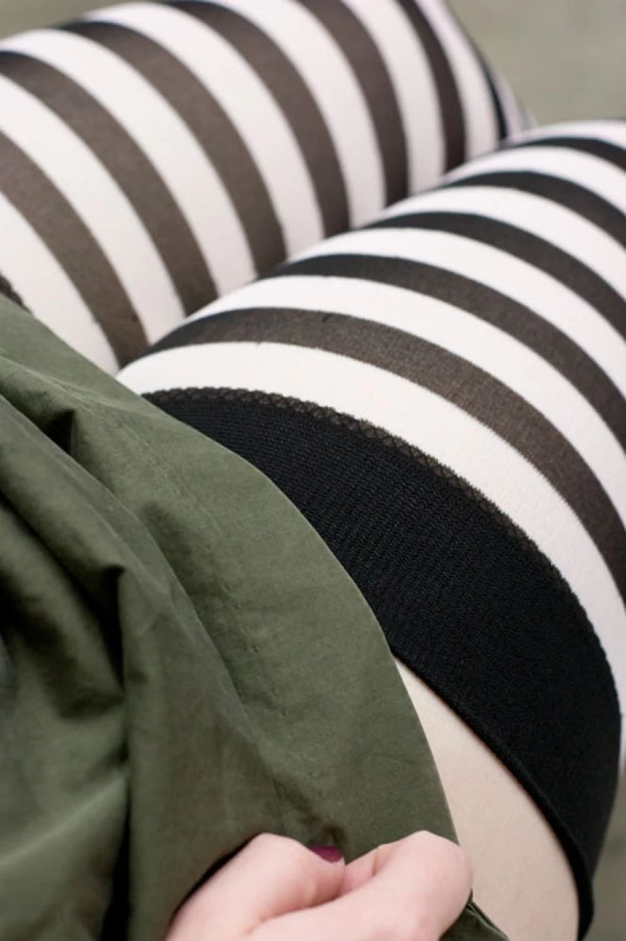 Leg Avenue Plus Size Striped Over The Knee Socks - Women's Fashion Thigh High Stockings