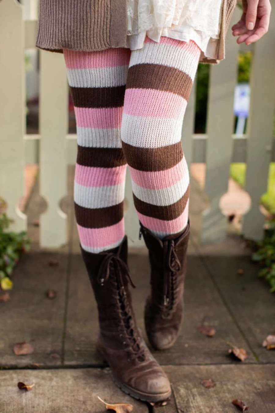 "DreaM Stockings Neapolitan Stripes Thigh High Socks - Stylish Striped Knee-High Hosiery"