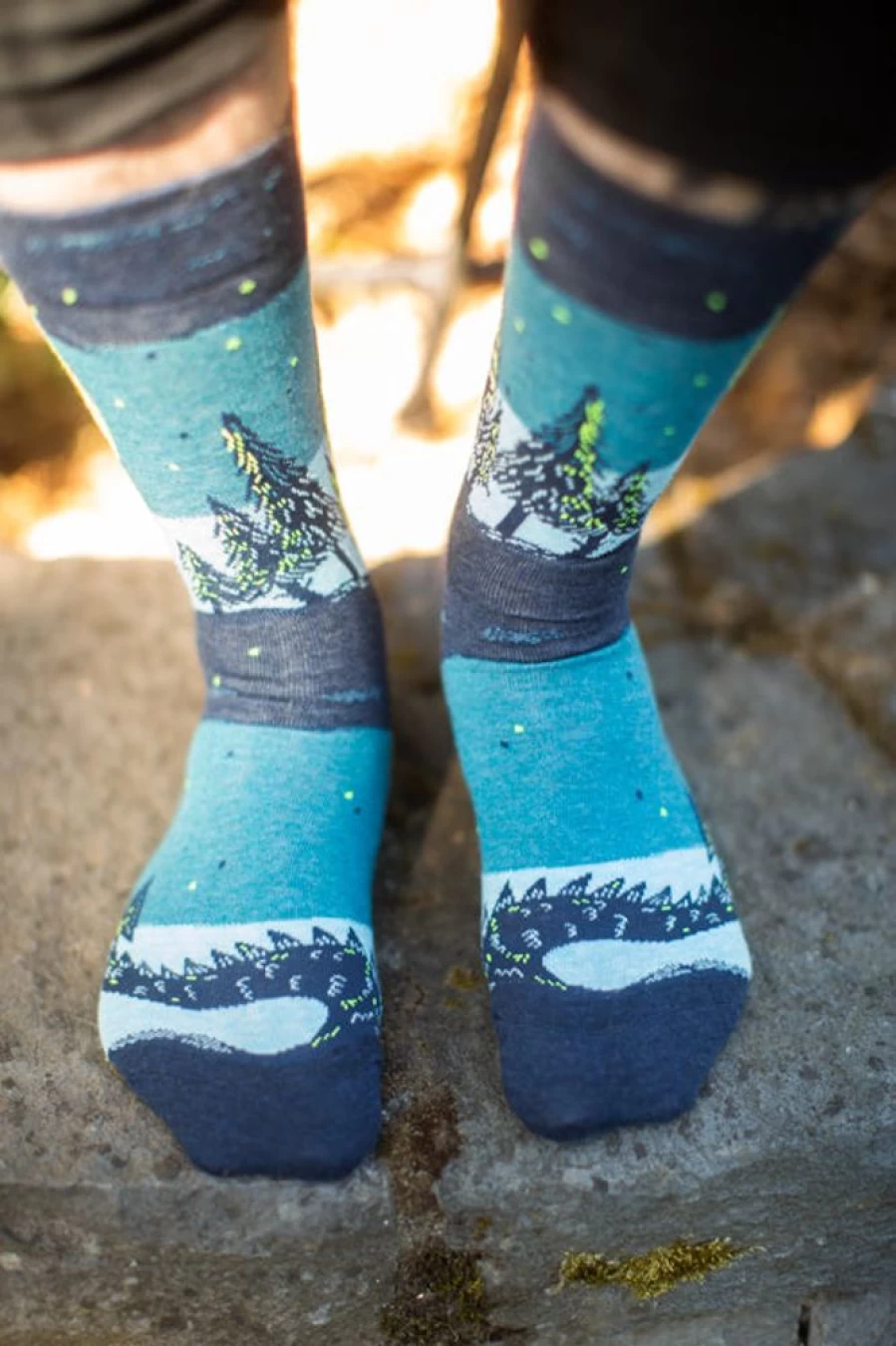 "BlueQ Dragons & Wizards & Shit Crew Graphic Novelty Socks"