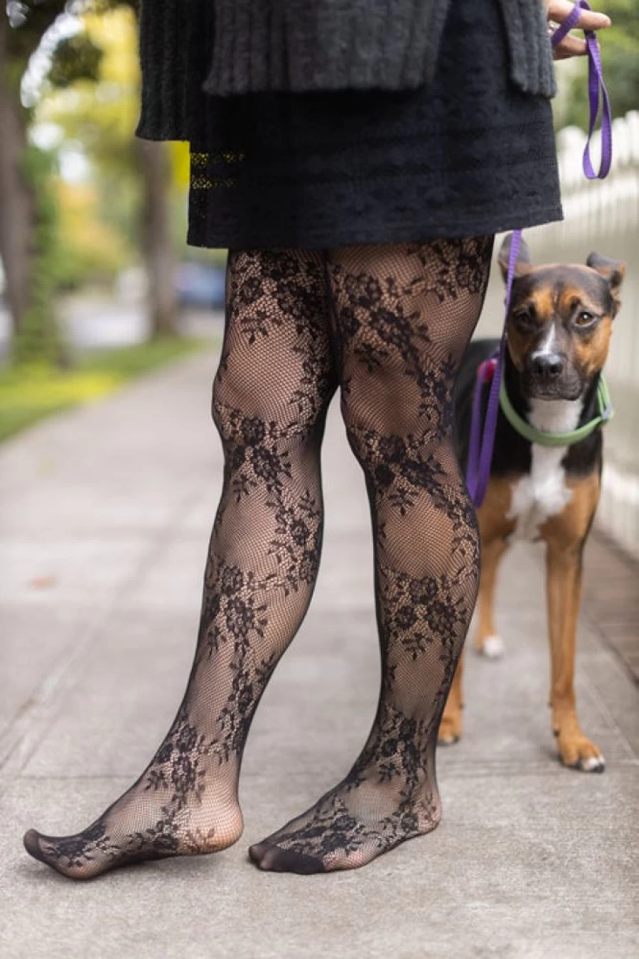 Killer Legs Floral Lace Sheer Tights - Elegant Net Design for Women
