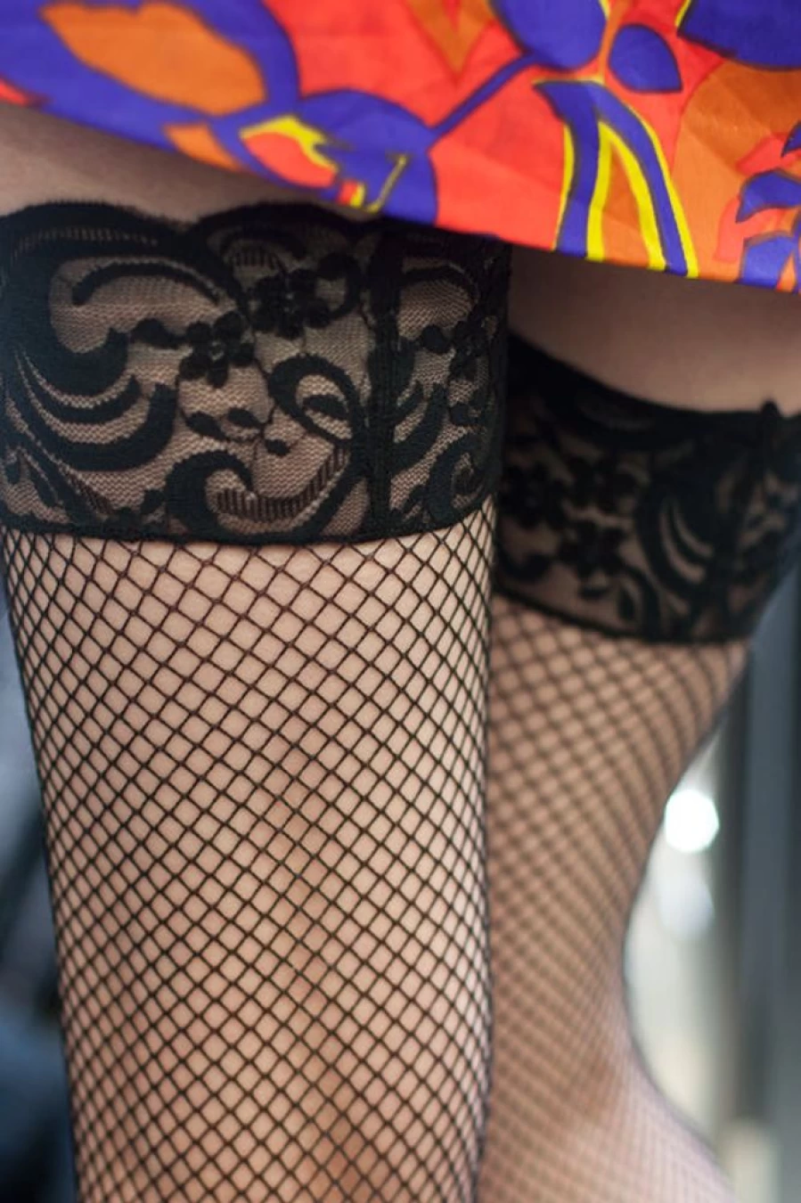 Leg Avenue Women's Fishnet Stockings with Stay-Up Lace Top - Sexy Lingerie & Hosiery